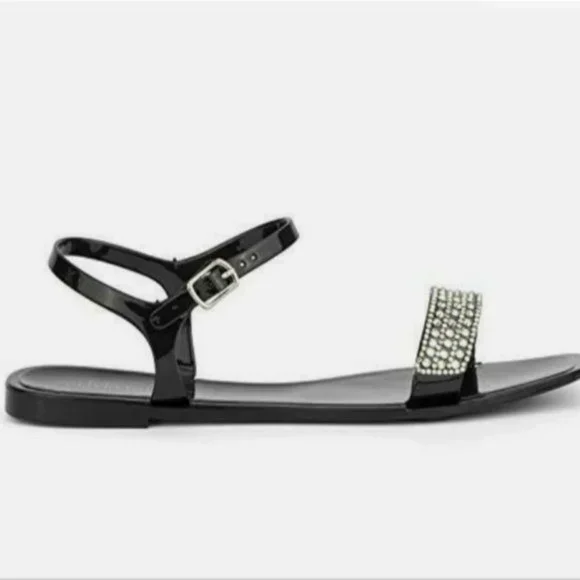 Olivia Miller Palizzi Jelly Sandals Black -9 - Picture 2 of 6
